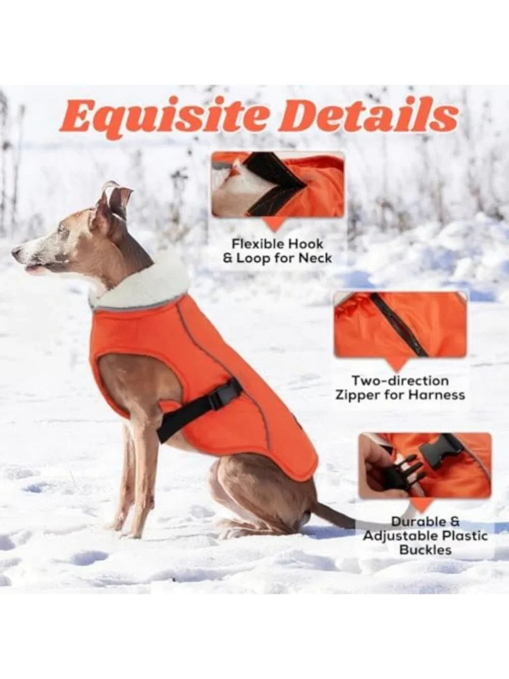 Waterproof Fleece Dog Jacket for Large Dogs - Cozy Winter Coat, Warm & Stylish